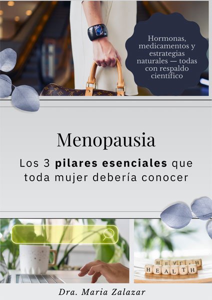 Portada del libro Menopausia: los 3 pilares esenciales – síntomas, tratamientos hormonales y no hormonales, alternativas naturales y prevención